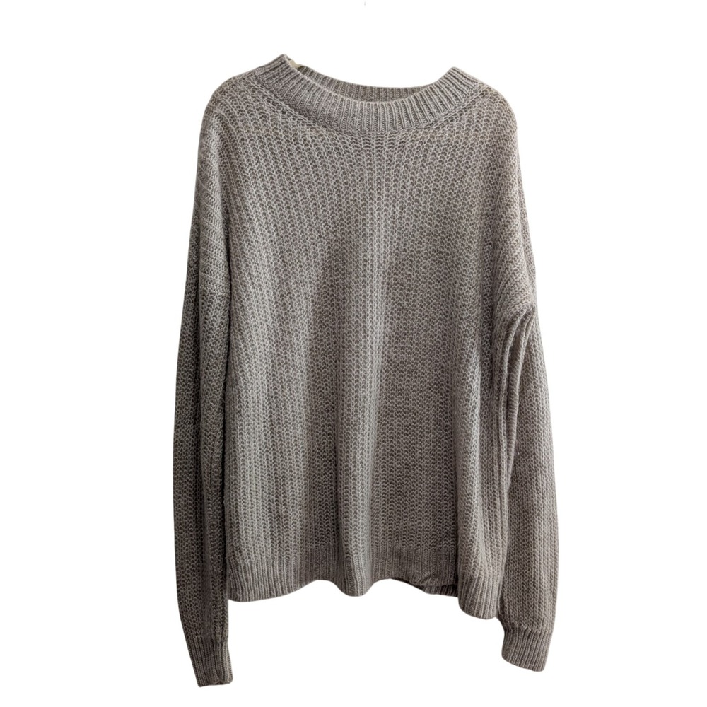 Wooden Ships Women Sweater S/M Gray Beige Knit Wool Blend Oversized Coastal